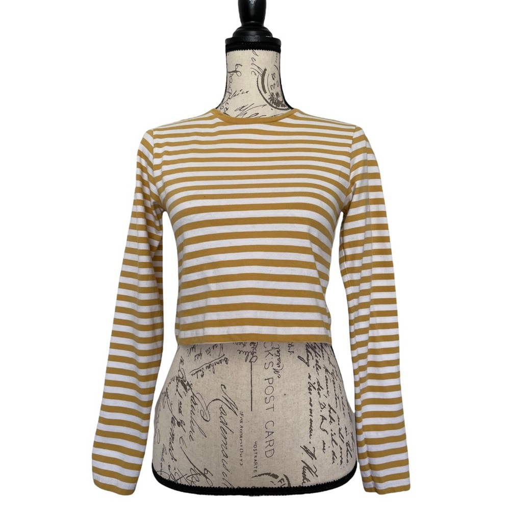 Brandy Melville Striped Crop Shirt Size 4